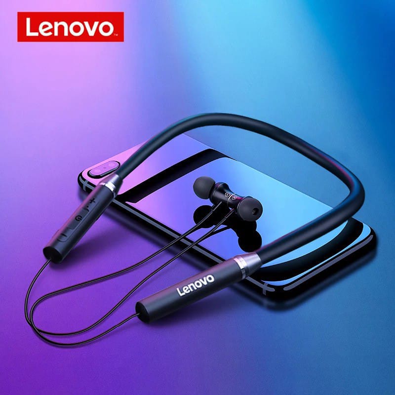 Lenovo HEO5X Neckband Wireless Bluetooth Headphones |SML Eartips |IPX5 Water Resistance |Premium Quality