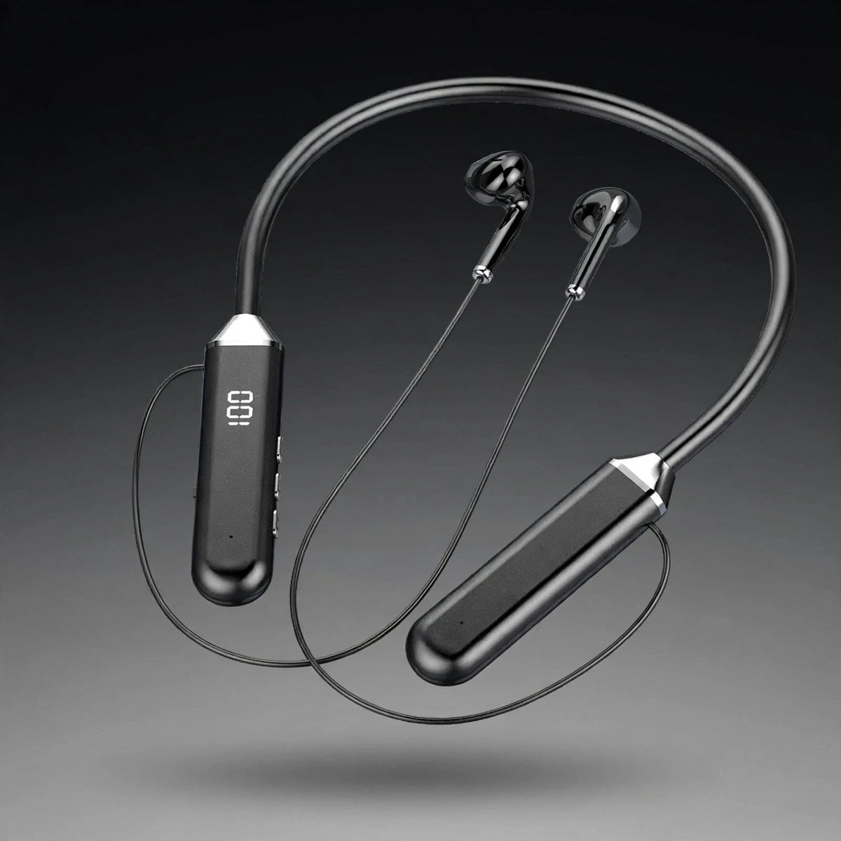 Magneted Neckband Wireless Earphones |Bluetooth 5.3 |LED Display Headset |Built-in Mic |Sports Noise Cancellation