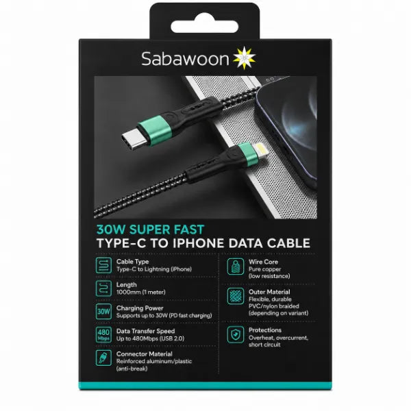 SABAWOON Super Fast USB-A To Micro Charging/Data Cable 1000mm |Fast Charging & Data Sync