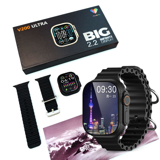 V200 Ultra Smart Watch |2.2inch Big Infinity Display |Water Resistance |Modern Asthetic