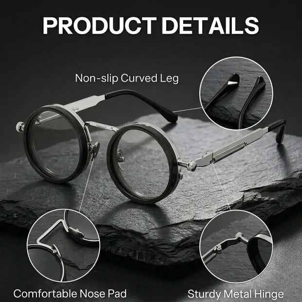 Adjustable Tint Polarized Round Sunglasses UV400, 1–9 Gear ND - NEW ARRIVAL