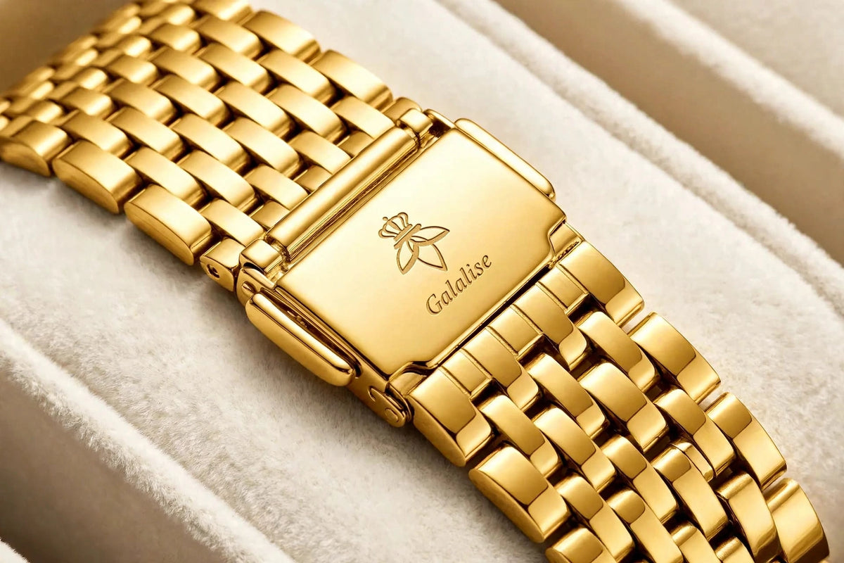 Galalise Golden Bezel Watch | Luxury Edition - Black Starry Dial