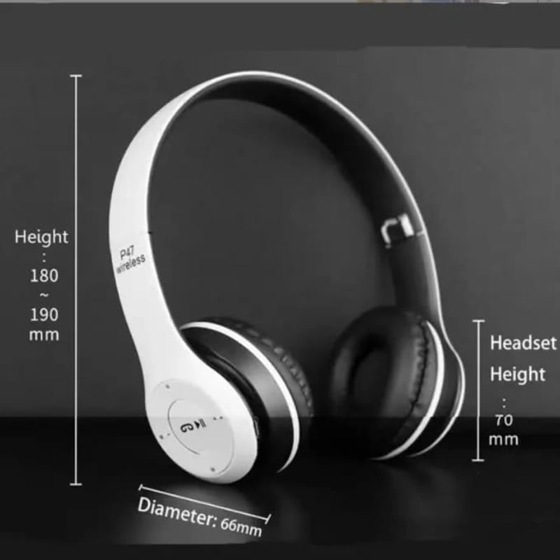 P47 Wireless Headphones |SD Card Function |Premium Leather Ear Cushions |Immersive Sound