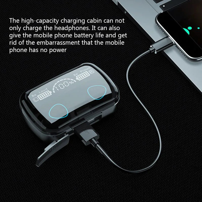 M90 Pro Bluetooth Earbuds |High Charge Power bank |Pro Display |Premium Look |Water resistance |Gamerz Choice