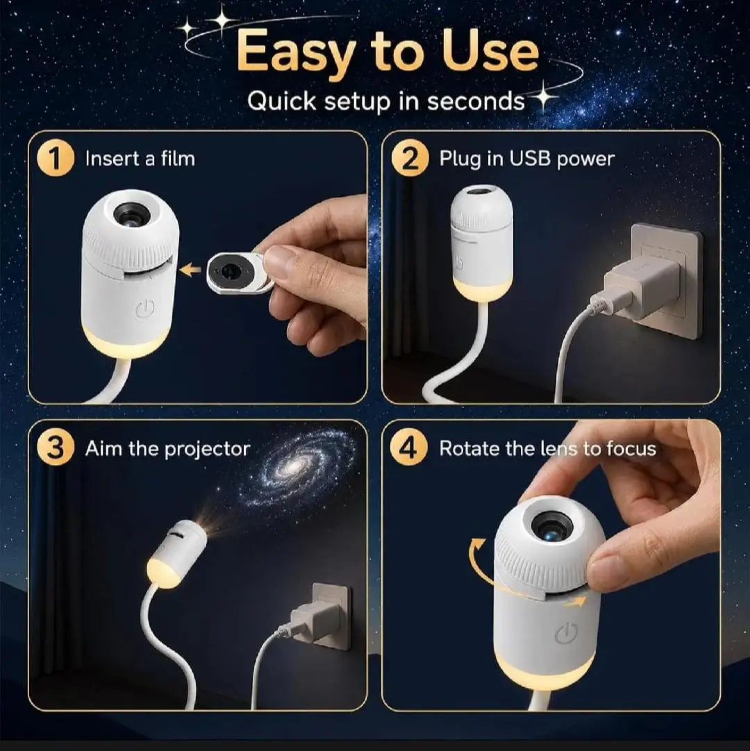 GALAXY Star Night Light Projector in Pakistan - Multiple  Lenses Included.