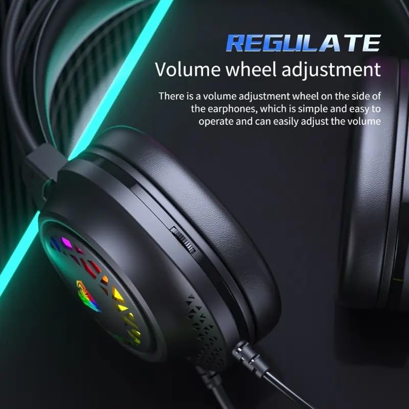 AULA Mountain S611 Pro Gaming Headset - RGB Lights - Deep Bass Stereo Sound - Long Gaming Comfort - HD Microphone