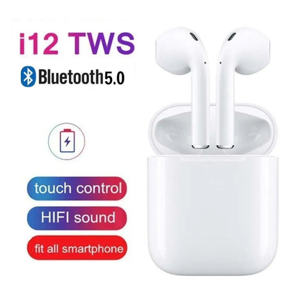 i12 TWS Bluetooth Earbuds Dual Offer |Buy1 Get1 Free |Built-in Mic |Water resistant