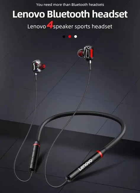 Lenovo HEO5X Neckband Wireless Bluetooth Headphones |SML Eartips |IPX5 Water Resistance |Premium Quality