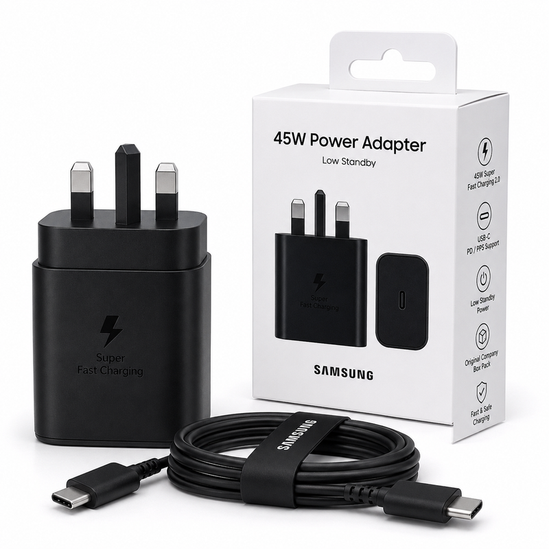 Samsung 45W PD Super Charger adapter |Type-C Port A+ Quality |Travel Adapter |Original Waranty