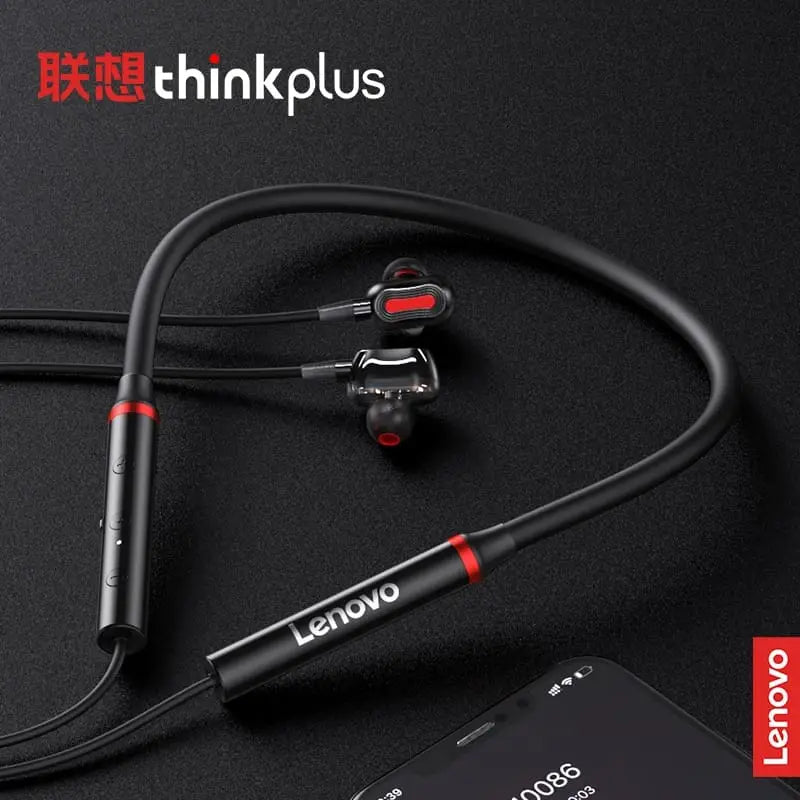 Lenovo HEO5X Neckband Wireless Bluetooth Headphones |SML Eartips |IPX5 Water Resistance |Premium Quality
