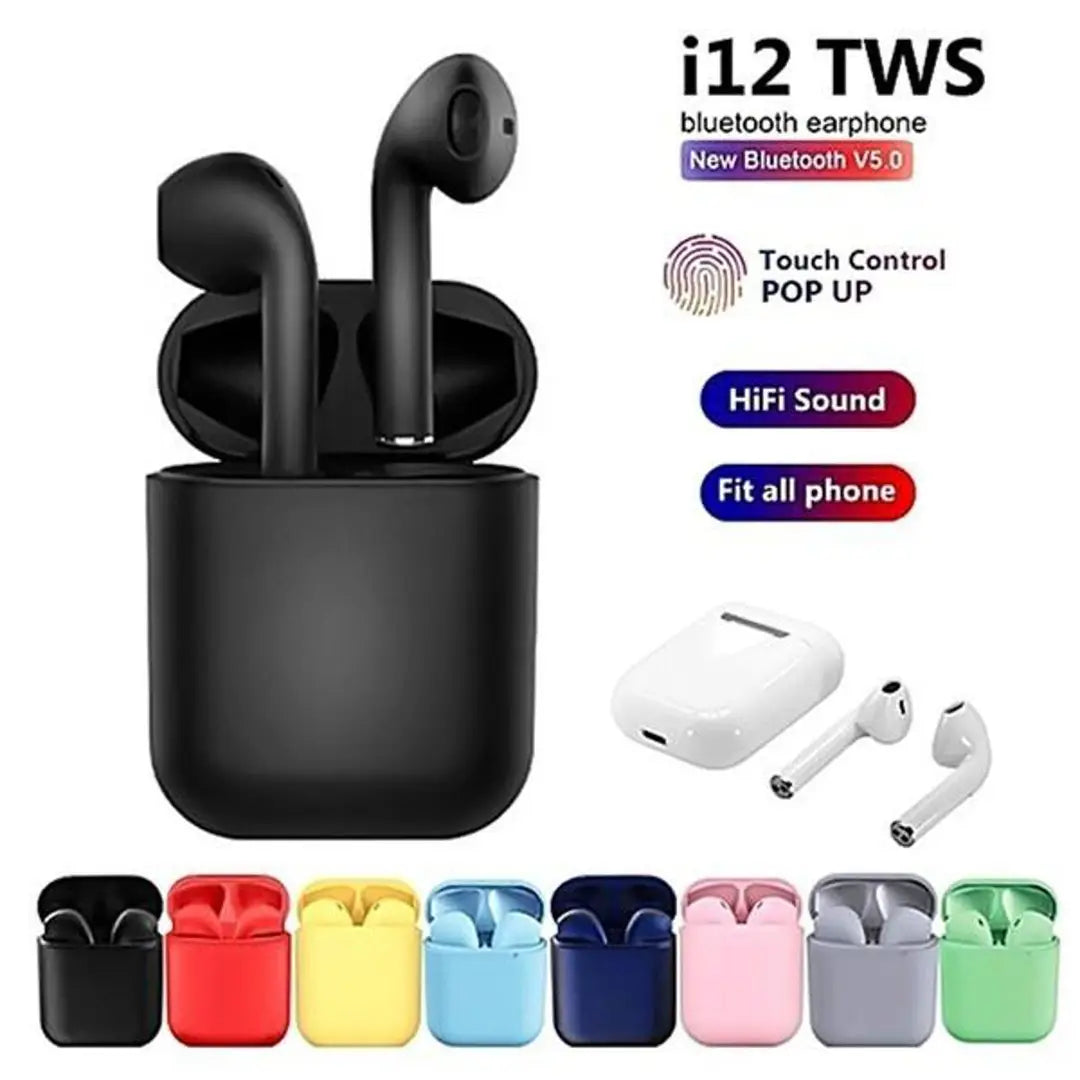 i12 TWS Bluetooth Earbuds Dual Offer |Buy1 Get1 Free |Built-in Mic |Water resistant