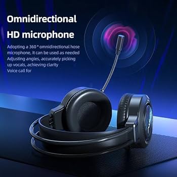 AULA Mountain S611 Pro Gaming Headset - RGB Lights - Deep Bass Stereo Sound - Long Gaming Comfort - HD Microphone