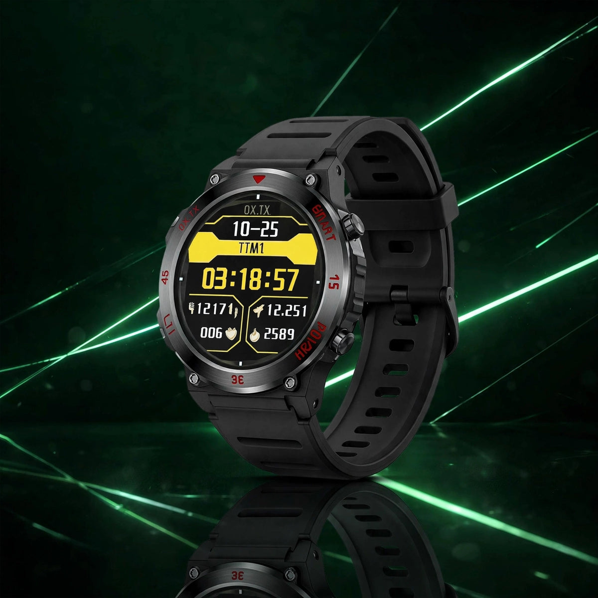 GT11 Smart Watch |Round Dual Rugged Adition |Water Resistant |MIL-STD Build |Premium Stainless Steel |GPS-system