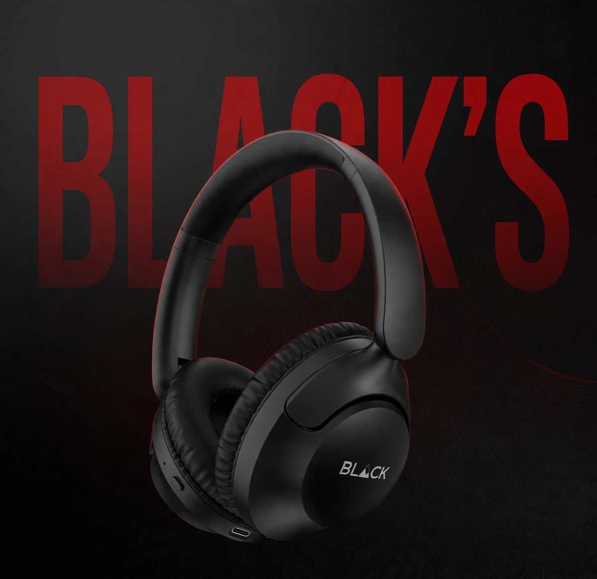 BLACK'S Premium Over-Ear Wireless Headphones - Bluetooth 6.0- Deep Bass- 60H Playtime- Soft Cushion- Type-C Fast Charging- Noise Isolation