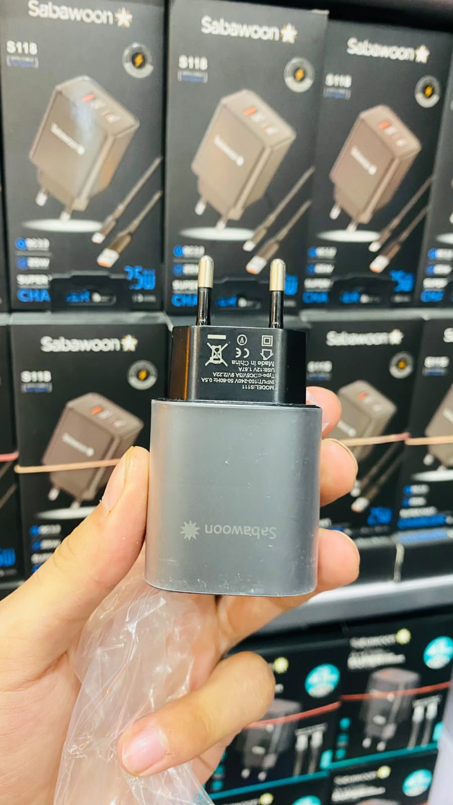 45W GAN Super Fast Charger - Black Variant - Dual Output Cable