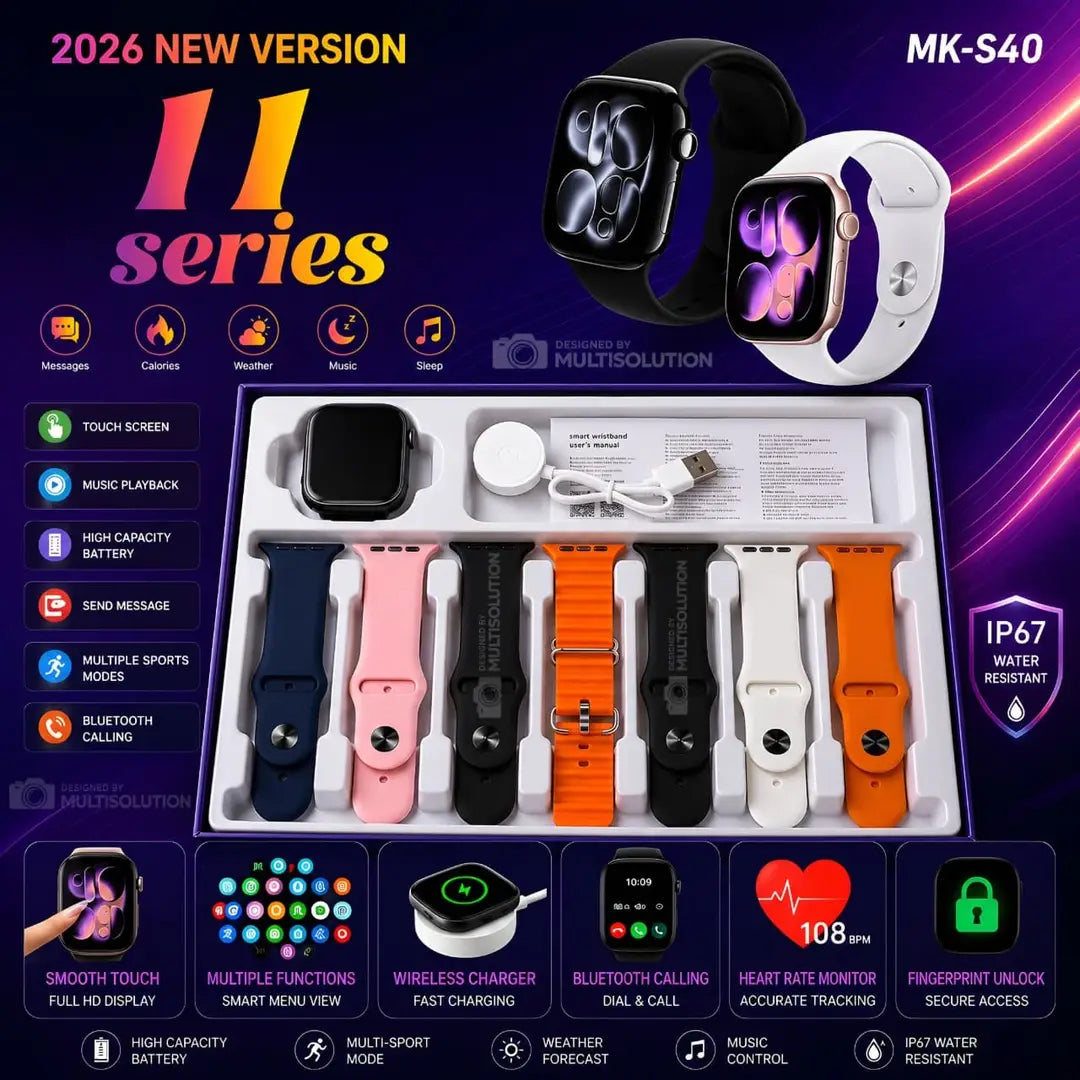 MK-S50 Series 11 Sm Watch Ultra Max |2026 New Version |7-Variants |Luxury Titanium Finishing |Multi-Featuristic