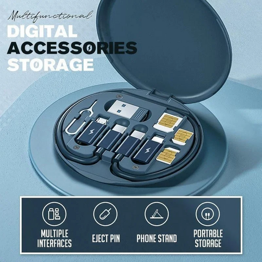 5 in 1 Multifunctional Data Cable Set |60W Fast Universal Charging Pins |Durable Portable Charger Cable Kit |With Waranty