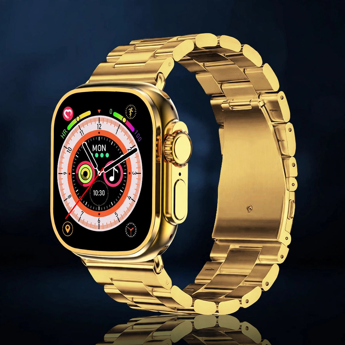 C9 Ultra Max Smart Watch |Premium Golden Edition |2.1 inch screen - With Hryfine App