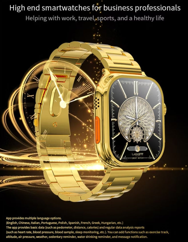 C9 Ultra Max Smart Watch |Premium Golden Edition |2.1 inch screen - With Hryfine App