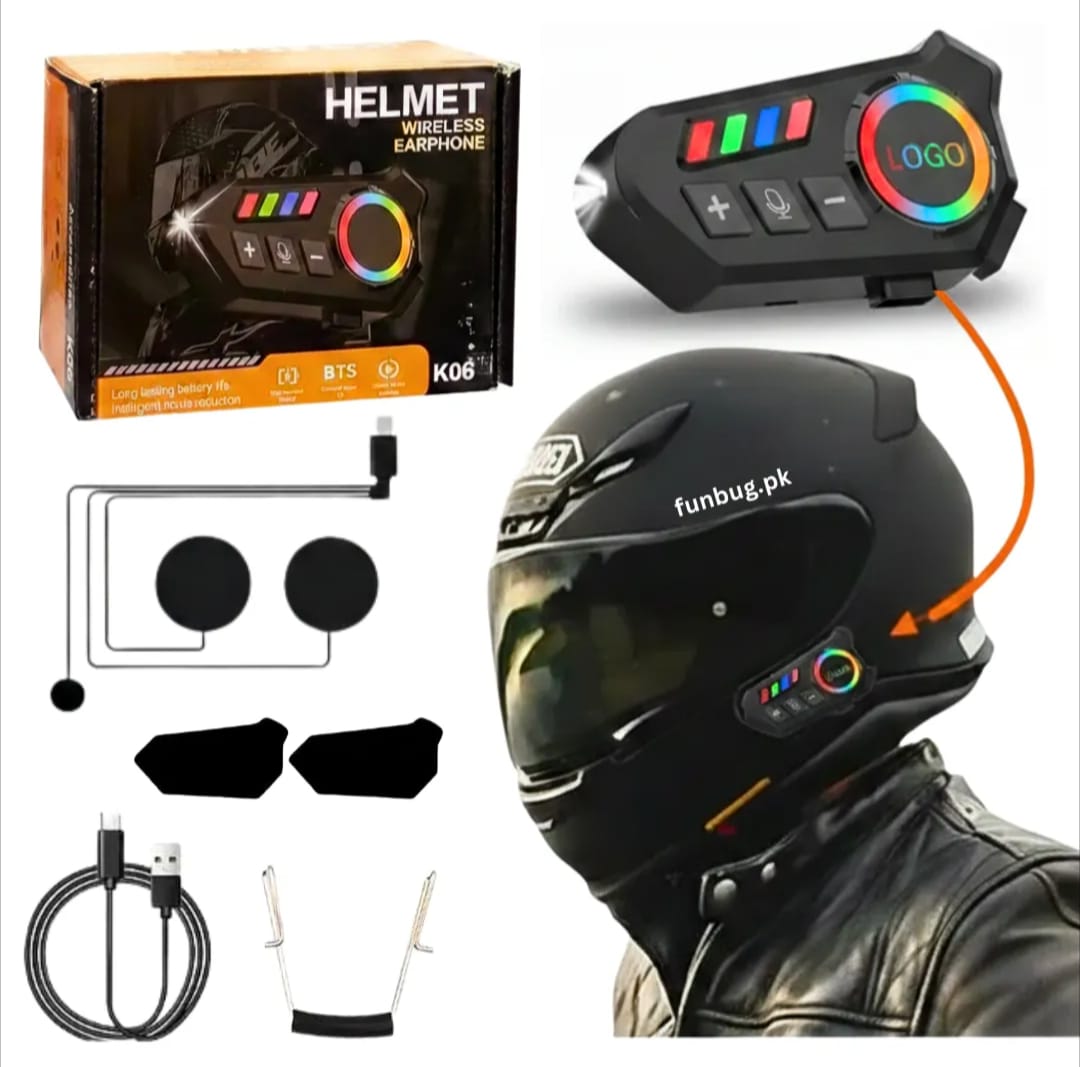 Motorcycle Helmet Bluetooth Headset Bluetooth 5.3 Smart Noise Reduction IPX6 Waterproof HiFi Headphones ~ Rechargeable