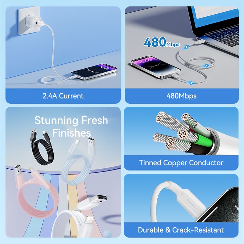 I-Club I3 3.4A Fast Charging Micro Cable |1Meter Long |480Mbps Data Sync |Android Charging Cable