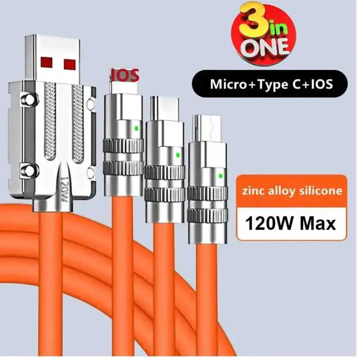 120W ARCH 3in1 Hi-Fast Series Cable | Premium Quality |With 100% Waranty.