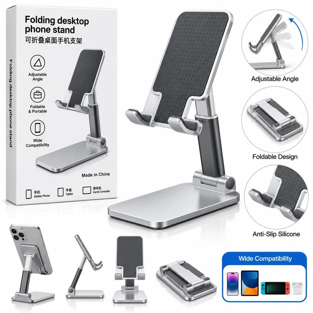 PREMIUM Aluminium Mobile Holder - Wide Capability - foldable - Adjustable