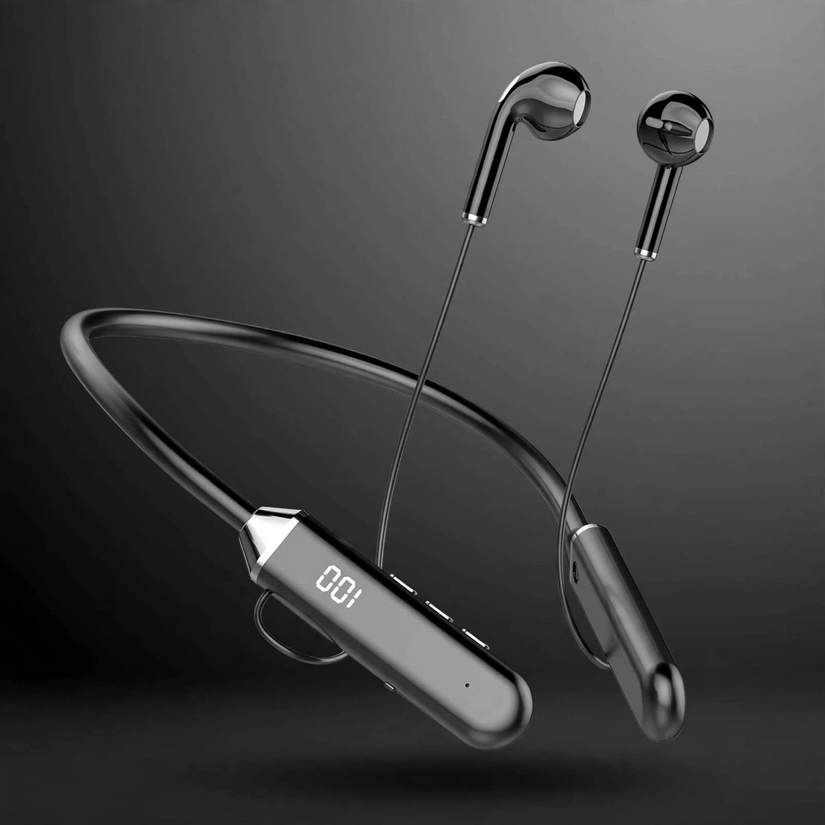 Magneted Neckband Wireless Earphones |Bluetooth 5.3 |LED Display Headset |Built-in Mic |Sports Noise Cancellation