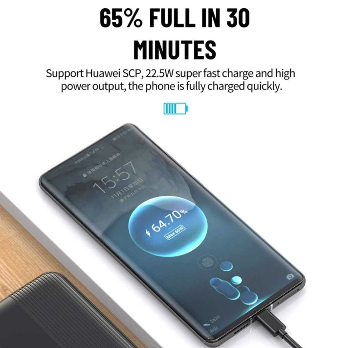 Aspor A320 Power Bank 10000mah 22.5w Fast charging with display - Electronic Device  designed for Power Backup