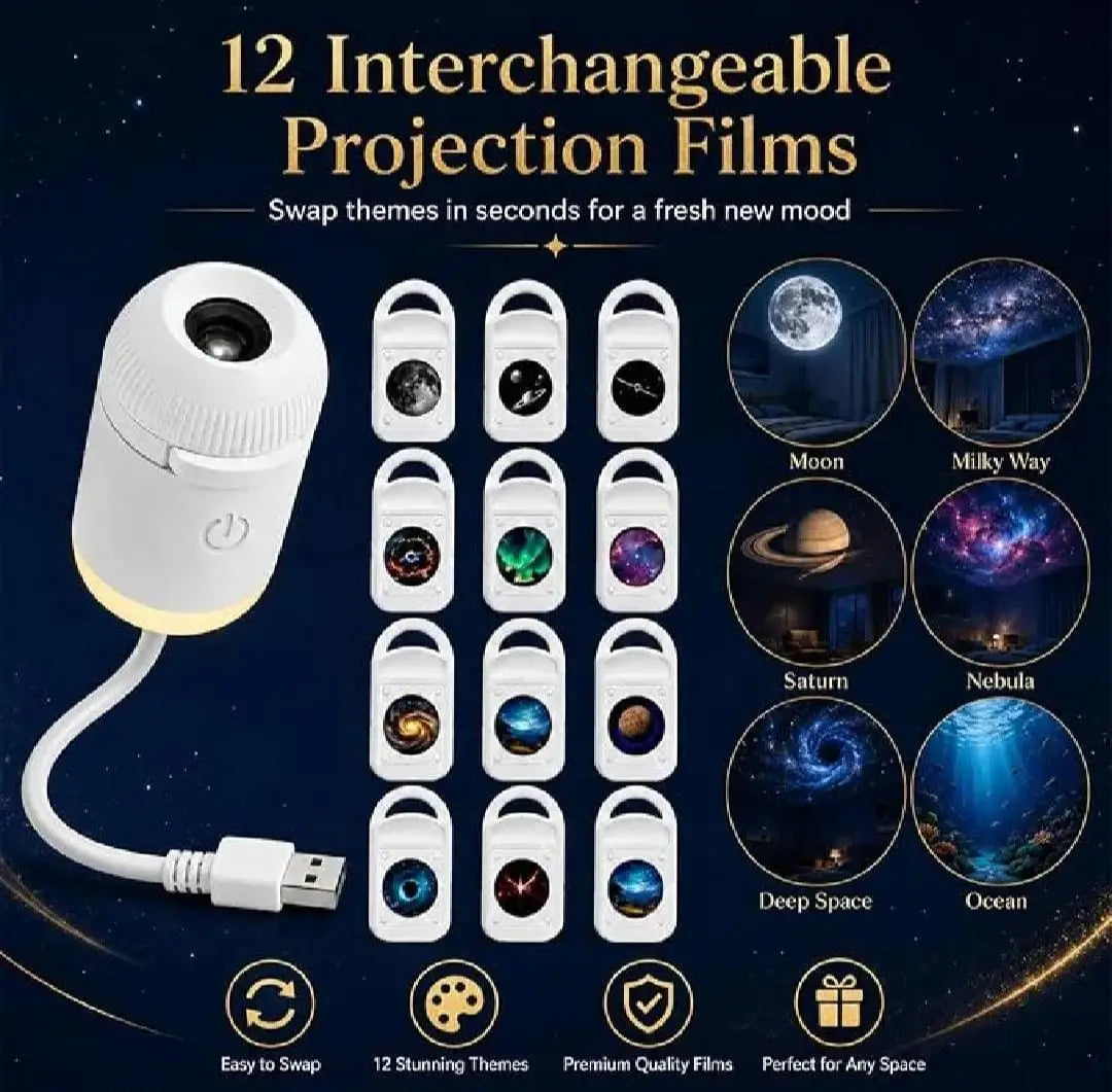 GALAXY Star Night Light Projector in Pakistan - Multiple  Lenses Included.