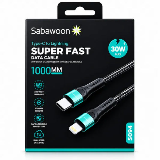 SABAWOON Super Fast USB-A To Micro Charging/Data Cable 1000mm |Fast Charging & Data Sync