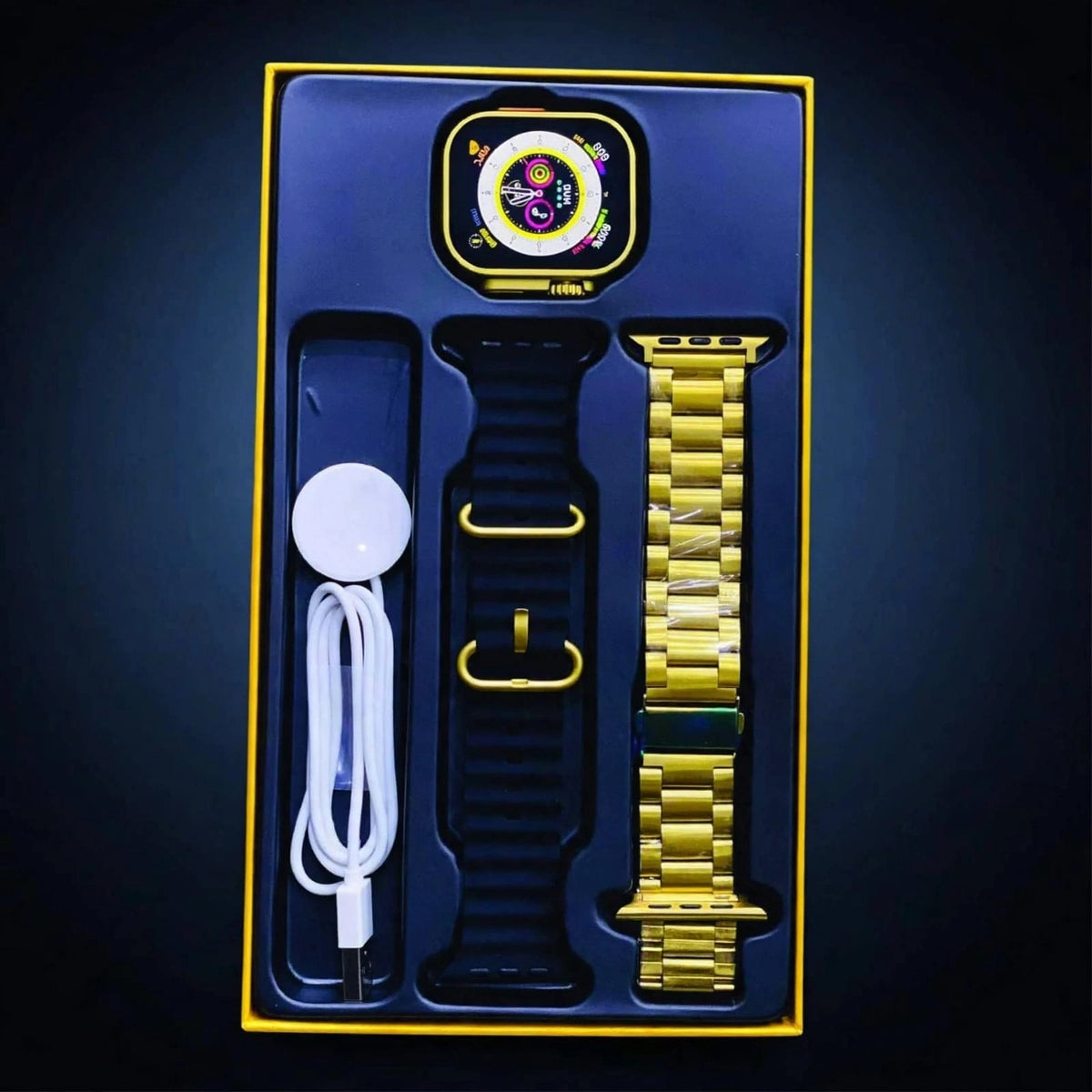 C9 Ultra Max Smart Watch |Premium Golden Edition |2.1 inch screen - With Hryfine App