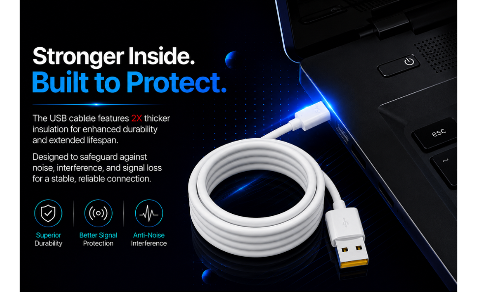 I-Club I3 3.4A Fast Charging Micro Cable |1Meter Long |480Mbps Data Sync |Android Charging Cable