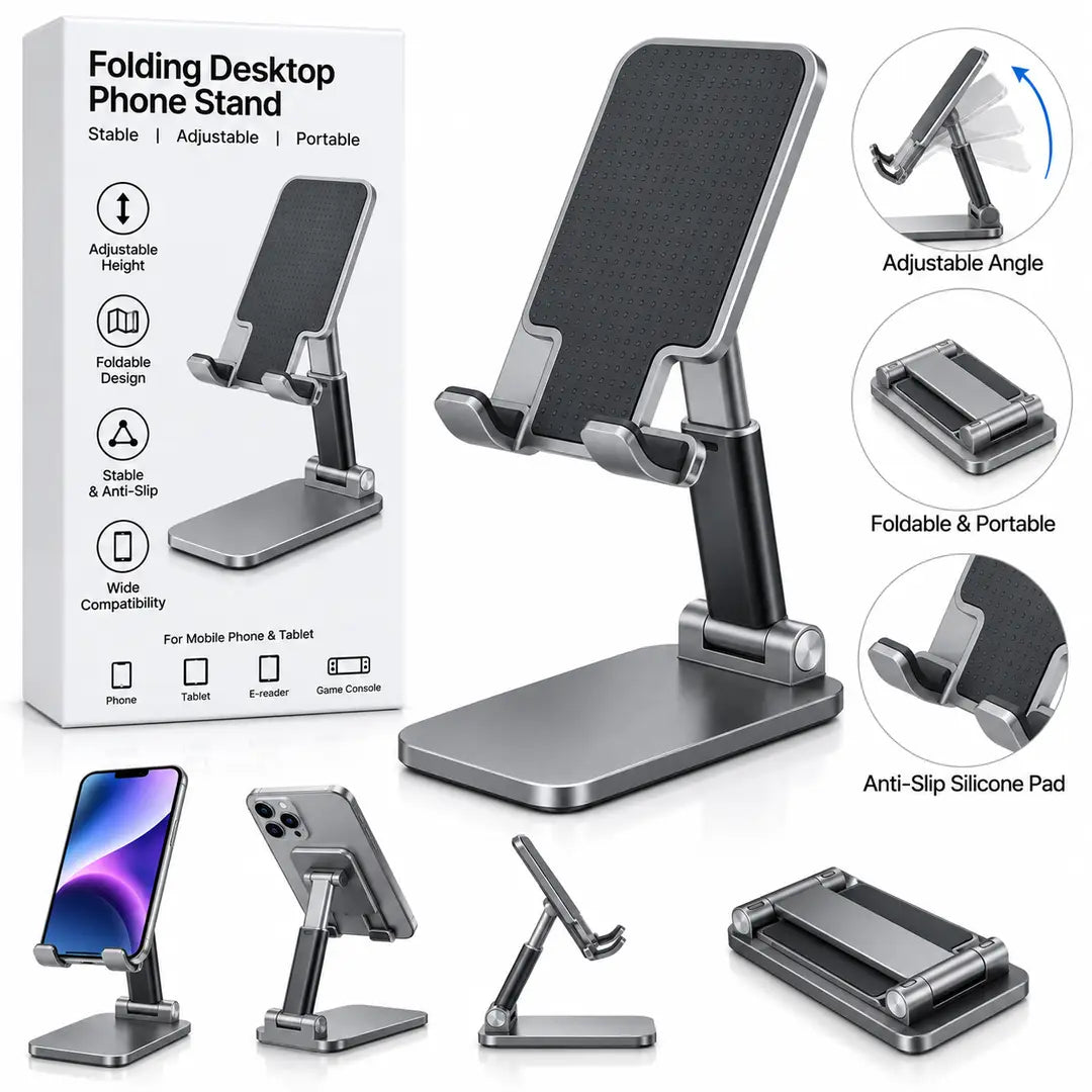 PREMIUM Aluminium Mobile Holder - Wide Capability - foldable - Adjustable