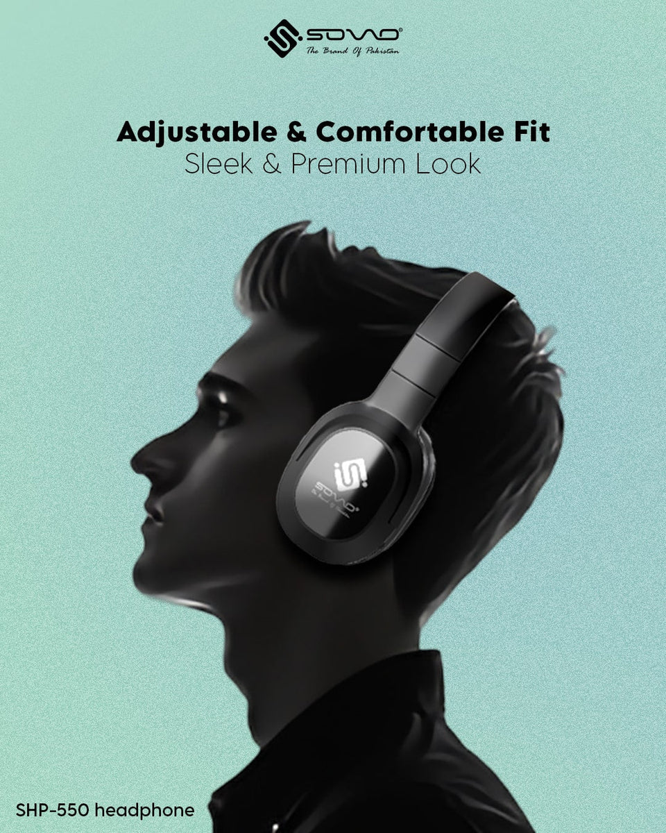 SOVO SHP-550 Wireless Premium Headphones | 50H Battery | Deep Bass | Bluetooth 5.3 | Foldable | Comfort Fit